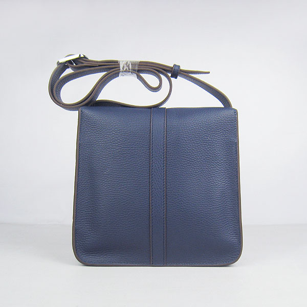 7A Hermes Togo Leather Messenger Bag Blue h2811 Replica